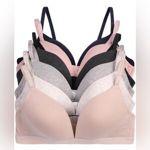 Pink Lover No Wire Full Cup Plain/Lace Light Padded Wire Free Bra